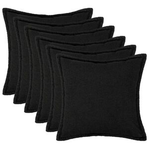 vidaXL Presvlaka za jastuk 6 pcs HOUTEN Crna 30 x 30 cm Boucl&eacute;