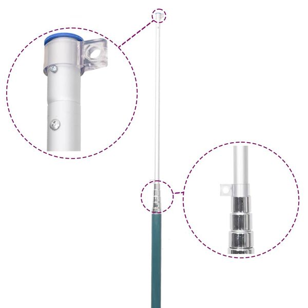 vidaXL Teleskopski stup za zastavu srebrni 5,55 m aluminijski