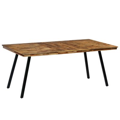 vidaXL Blagovaonski stol od reciklirane tikovine i čelika 180 x 90 x 76 cm