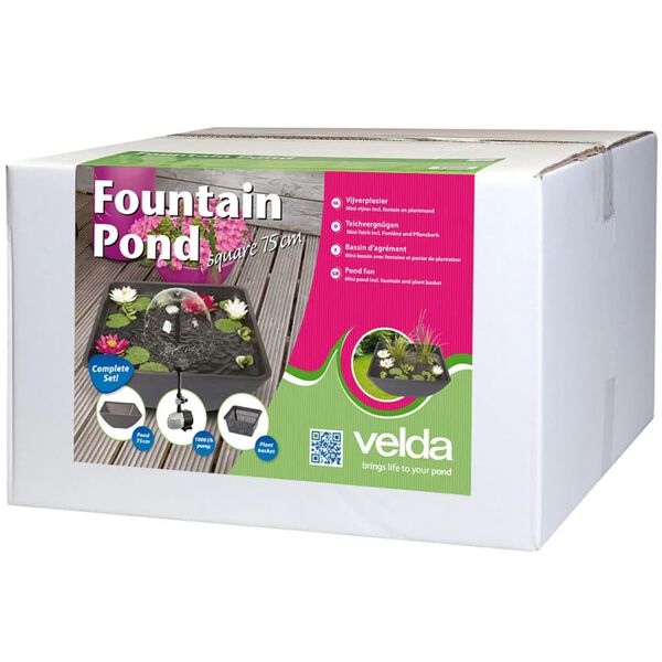 Velda Ribnjak s Fontanom Kvadratni 75x75x35 cm 123516