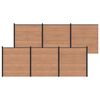 vidaXL Panel ograde 6 pcs WPC i aluminij Smeđa
