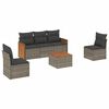 vidaXL 6-dijelni set vrtnih sofa od poliratana s jastucima sivi