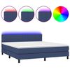 vidaXL Krevet box spring s madracem LED plavi 160x200 cm od tkanine