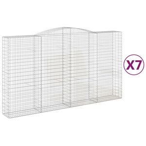 vidaXL Lučne gabionske ko&scaron;are 7 kom 400x50x220/240cm pocinčano željezo