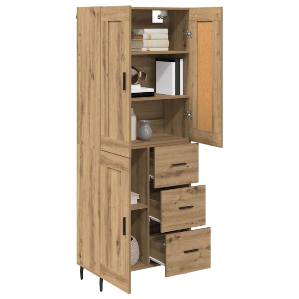 vidaXL Highboard s ladicama 2 pcs Umjetnički hrast Konstruirano drvo