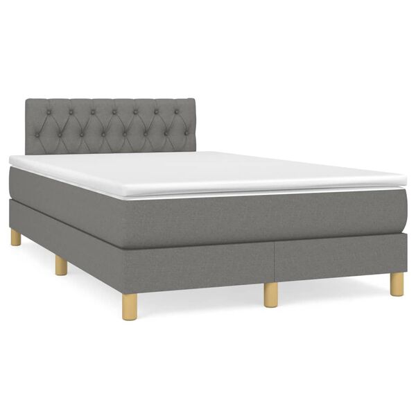 vidaXL Krevet box spring s madracem tamnosivi 120 x 190 cm tkanina