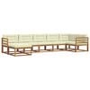 vidaXL Set vanjskih sofa s jastukom 7 pcs Prirodna i krem