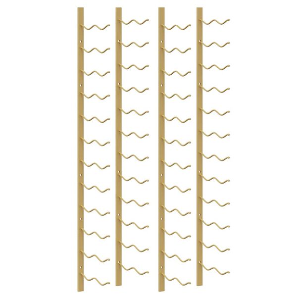 vidaXL Zidni stalak za vino za 24 boce 2 kom zlatni željezni