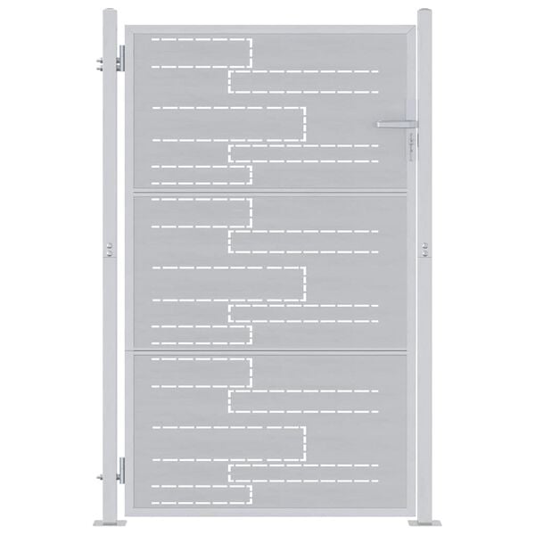 vidaXL Vrtna vrata Srebrno 100 x 150 cm Nehrđajući čelik