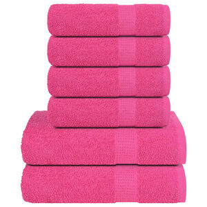 vidaXL Set ručnika FROGN od 6 dijelova ružičasti 360 g/m&sup2;