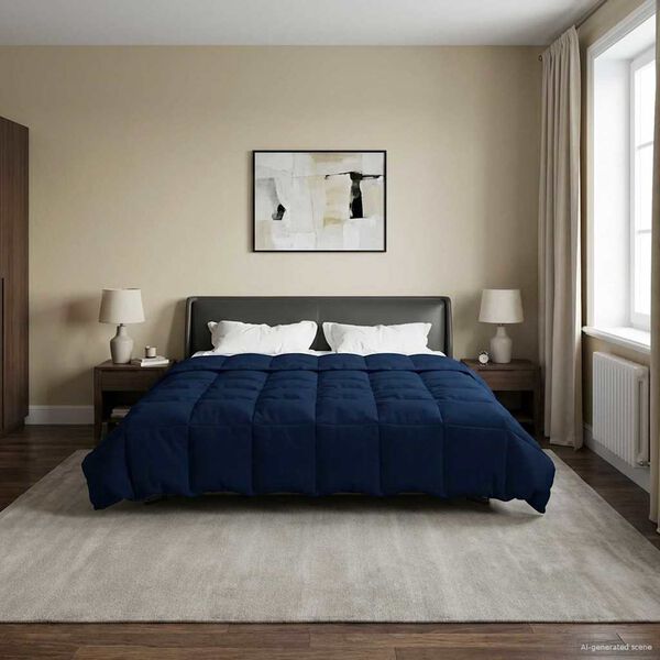 vidaXL Zimska pokrivača &Scaron;onerisan Tamno plava 220 x 240 cm Mikrovlakna