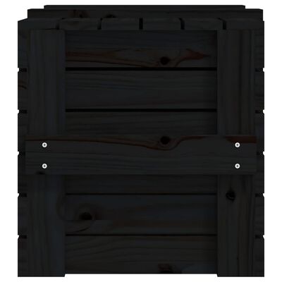 vidaXL Kutija za pohranu crna 58 x 40,5 x 42 cm od masivne borovine