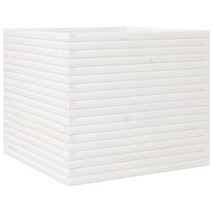 vidaXL Vrtna sadilica bijela 80x80x68,5 cm od masivne borovine