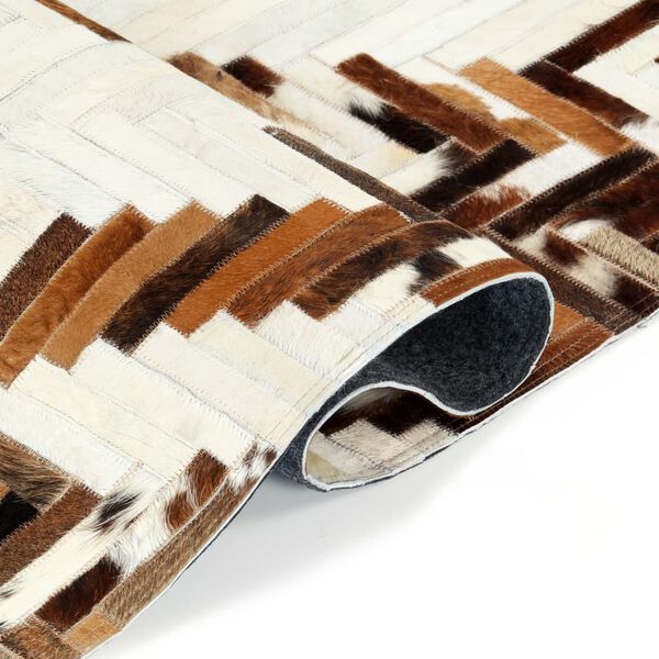 vidaXL Tepih od prave dlakave kože patchwork 80 x 150 cm smeđe-bijeli