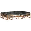 vidaXL Set vanjskih sofa s jastukom 10 pcs Prirodna i antracit