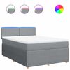 vidaXL Krevet box spring s madracem svjetlosivi 140x200 cm od tkanine