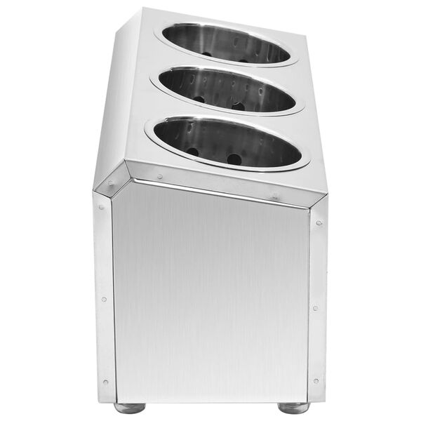 vidaXL Držač pribora za jelo s 3 otvora pravokutni čelični