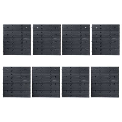 vidaXL 128-dijelni set kutija za pohranu sa zidnim pločama plavo-crni