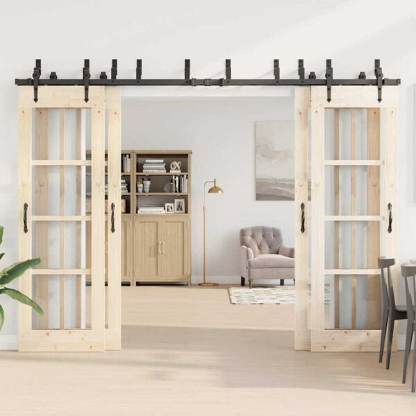 vidaXL Pribor za klizna vrata 305 cm čelični crni