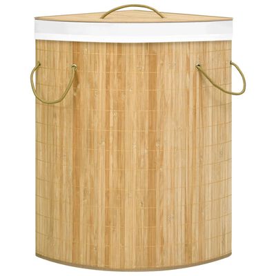 vidaXL Kutna košara za rublje od bambusa 60 L