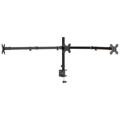 vidaXL Trostruki stalak za monitor crni čelični VESA 75/100 mm