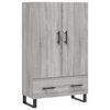 vidaXL Visoka komoda siva boja hrasta 69,5x31x115 cm konstruirano drvo