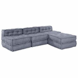vidaXL Modularna sofa Tkanina Siva 210 x 140 x 56 cm