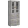 vidaXL Visoka komoda siva sonome 69,5x34x180 cm od konstruiranog drva