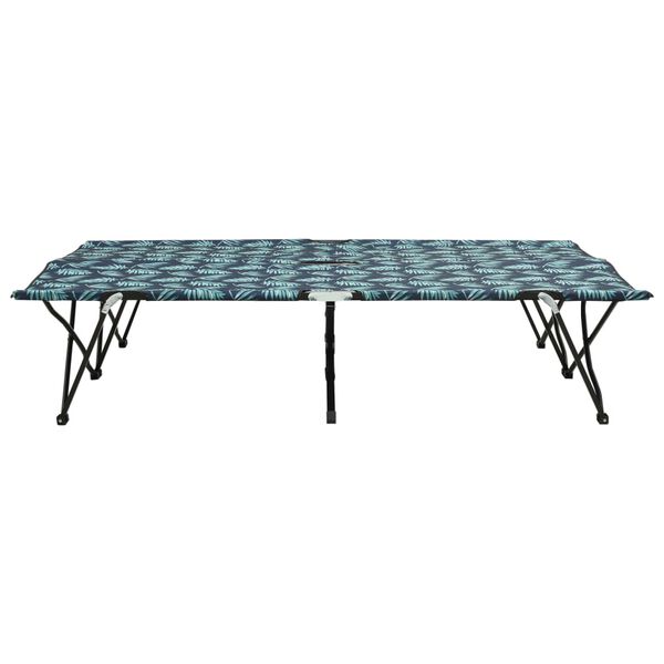 vidaXL Sklopiva ležaljka za sunčanje za dvoje s uzorkom lišća čelična