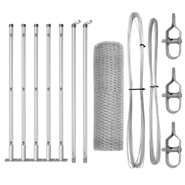 vidaXL Stup za ogradu Srebrno 10 x 0,6 m (mreža 13 mm) Čelik