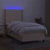 vidaXL Krevet box spring s madracem LED krem 100x200 cm od tkanine