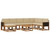 vidaXL Set vanjskih sofa 9 pcs Prirodna i bež Čvrsto drvo akacije