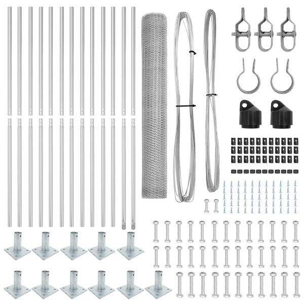 vidaXL Stup za ogradu Srebrno 25 x 1 m (13 mm mreža) Čelik