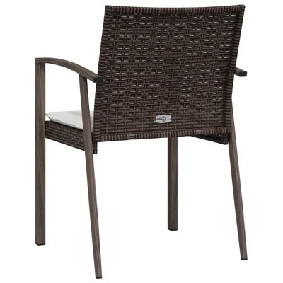 vidaXL Vrtne stolice s jastucima 2 kom smeđe 56,5x57x83 cm poliratan