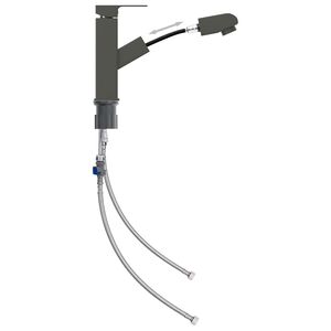 vidaXL Slavina za umivaonik s funkcijom izvlačenja siva 157 x 172 mm