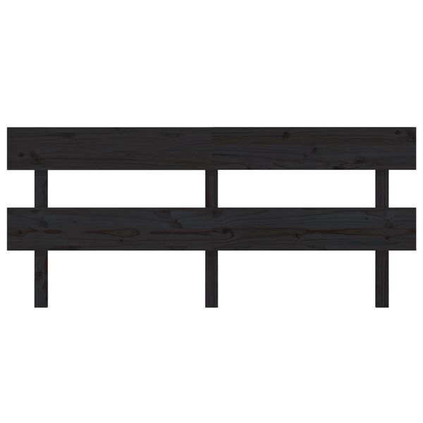 vidaXL Uzglavlje za krevet crno 204 x 3 x 81 cm od masivne borovine