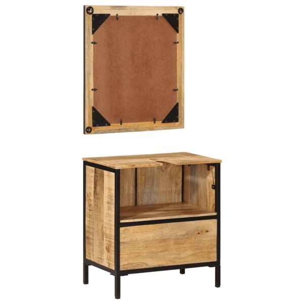 vidaXL 2-dijelni set kupaonskog namje&scaron;taja od željeza i drva manga