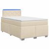 vidaXL Krevet s box springom, madracem i LED-om Krem 120 x 200 cm