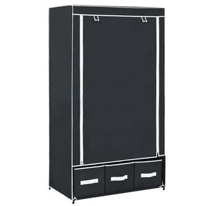 282457 vidaXL Wardrobe Black 87x49x159 cm Fabric