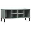 vidaXL Stalak za cipele metalne noge sivi 106 x 35 x 45 cm drveni OSLO