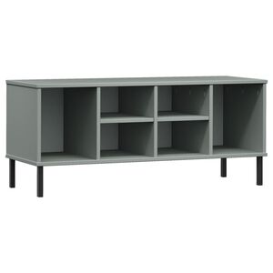 vidaXL Stalak za cipele metalne noge sivi 106 x 35 x 45 cm drveni OSLO