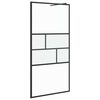 vidaXL Zid za walk-in tu&scaron; Crna 100 x 195 x 0,5 cm Staklo i aluminij