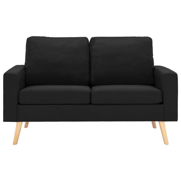 vidaXL 2-dijelni set sofa od tkanine crni