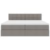 vidaXL Krevet S LED lampica s pohranom Sivo-smeđa 200 x 200 cm tkanina