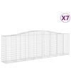 vidaXL Lučne gabionske ko&scaron;are 7 kom 400x50x120/140cm pocinčano željezo