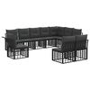 vidaXL Set vanjskih sofa 10 kom. Crna i tamno siva Poliester