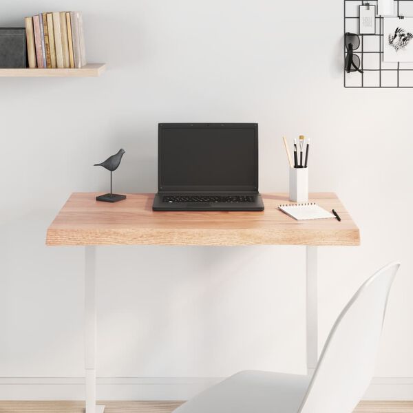 vidaXL Stolna ploča svjetlosmeđa 80x50x(2-4) cm obrađena hrastovina