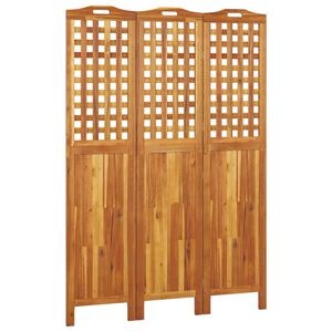 vidaXL Sobna pregrada s 3 panela 121,5x2x180 cm masivno bagremovo drvo