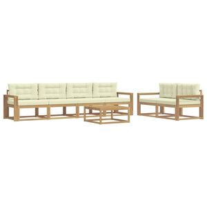 vidaXL Set vanjskih sofa 6 kom. Bijela i krem
