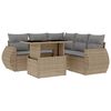 vidaXL 6-dijelni set vrtnih sofa s jastucima bež od poliratana